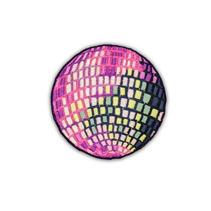 Factory Custom Clothing chromatic Disco Ball 3d Embroidery Iron on Patches For Clothes hats bag embroidered Heat Transfer Patch