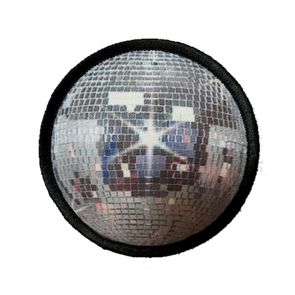 Factory Custom Clothing chromatic Disco Ball 3d Embroidery Iron on Patches For Clothes hats bag embroidered Heat Transfer Patch