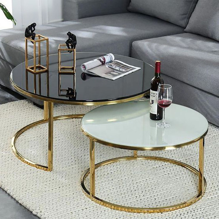 Living Room Furniture Sets Metal Center Coffee Tables Modern Luxury Meuble De Table Basse Salon Glass Coffee Table