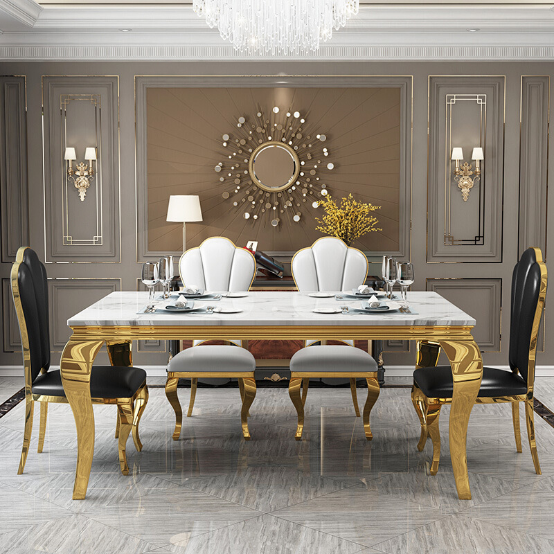 China Popular And Practical Large Rectangular Marble Dining Table China Design Marble Top Dining Table