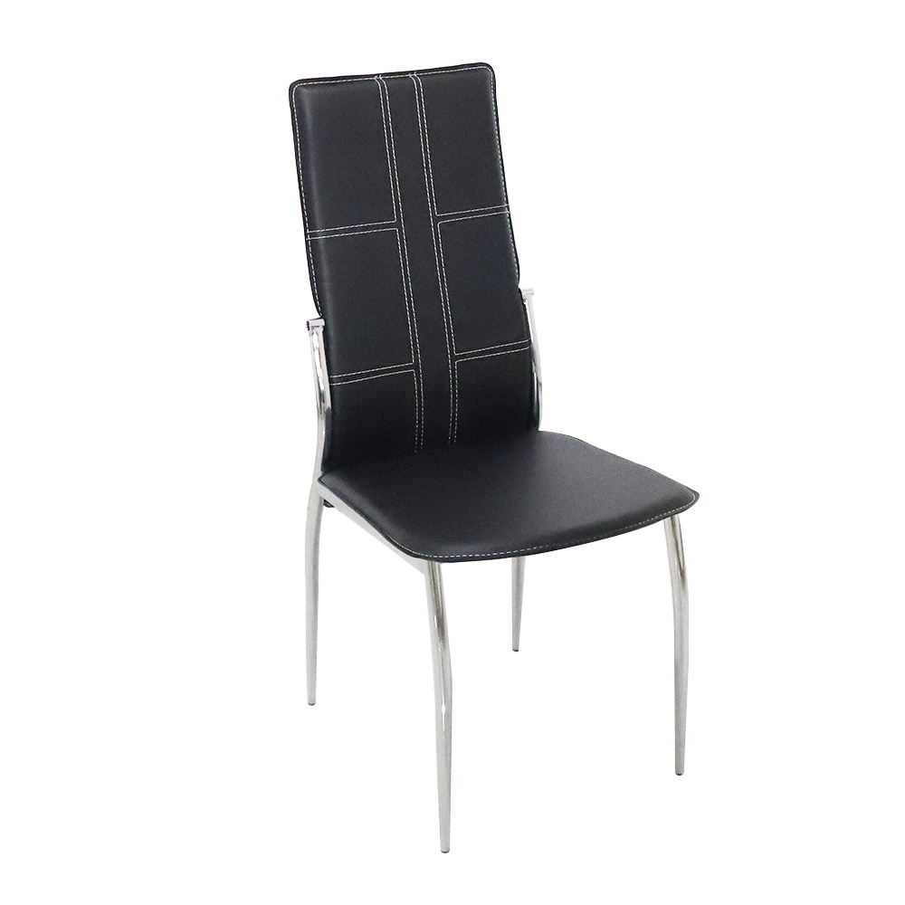 Dining chair and table black glass dining table set Nordic modern home tempered clear glass dining table set factory wholesale