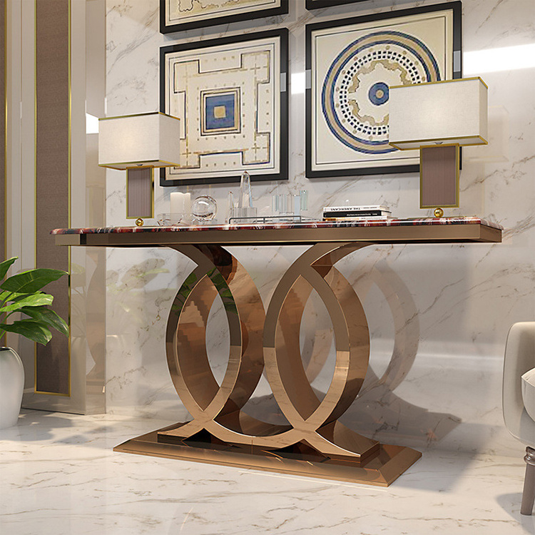 Modern Living Room Furniture Entry Table Marble Console and Sofa Tables Hallway Storage Shelf