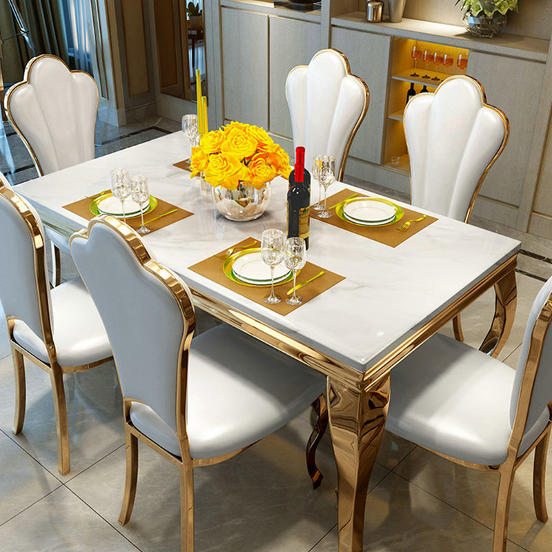 China Popular And Practical Large Rectangular Marble Dining Table China Design Marble Top Dining Table