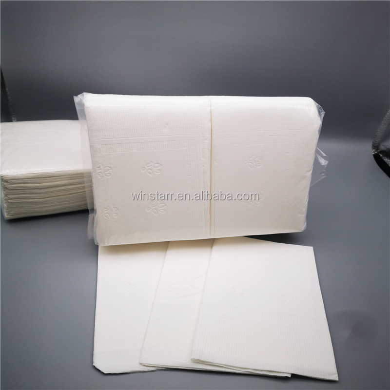 customized restaurant airlaid  virgin white 2ply1/4 fold express dispenser napkin