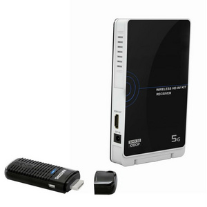 Wireless 5G HDMI WHDI Transmitter and Receiver AV Kit , Supports Full HD 1080p signals.