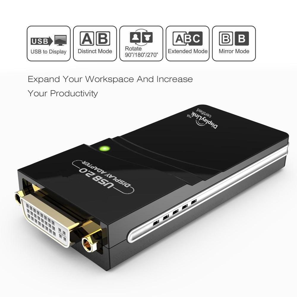 Hot selling USB 2.0 to HDMI/DVI/VGA Multi-Display Adapter