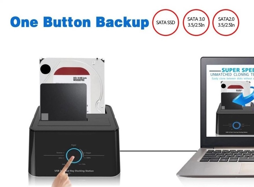 Winstars  USB 3.0 Dual Bay HDD/SSD Storage Docking Station