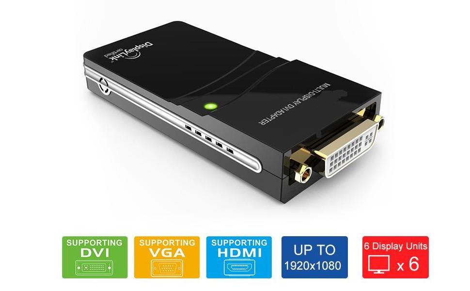 Hot selling USB 2.0 to HDMI/DVI/VGA Multi-Display Adapter