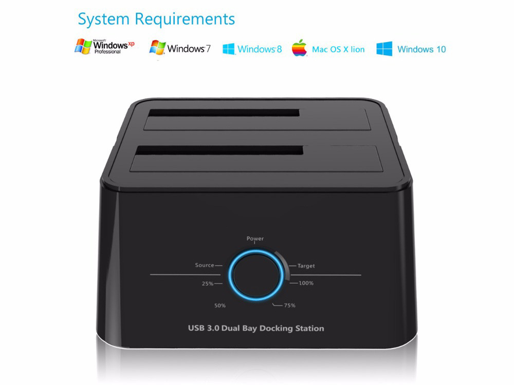 Winstars  USB 3.0 Dual Bay HDD/SSD Storage Docking Station