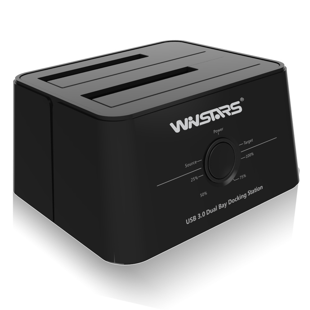 Winstars USB 3.0 to SATA External Hard Drive Dock Docking Station, SSD HDD SATA Disk Duplicator Cloner for Dual Bay 2.5