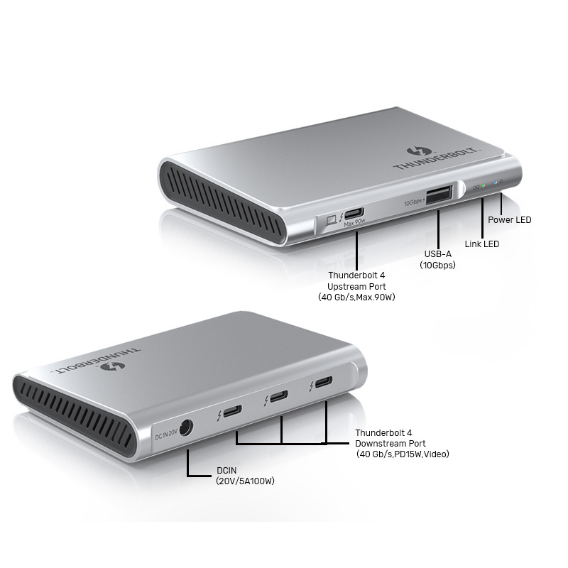 40Gbps Thunderbolt 4 Dual Display Docking Station With 90W Power Delivery