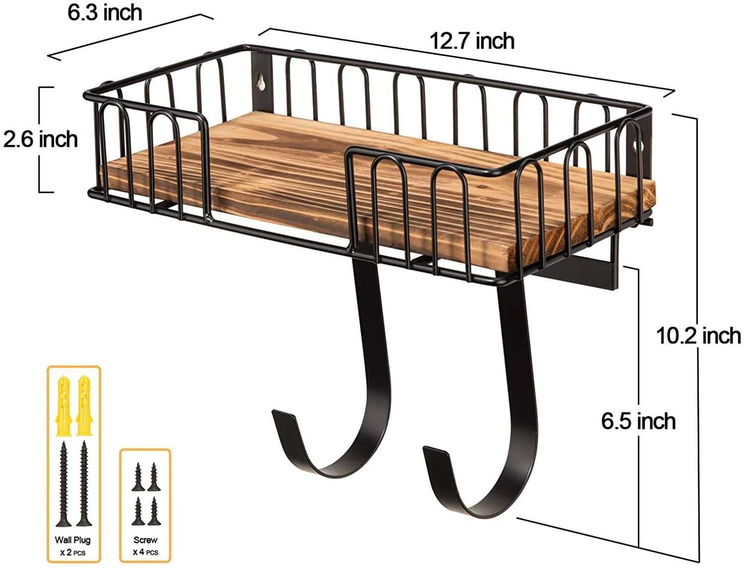 roning Board Hanger Wall Mount Ironing and Iron Board Wall Mount with Shelf Metal Iron Holder Wall Mount with Large Storage