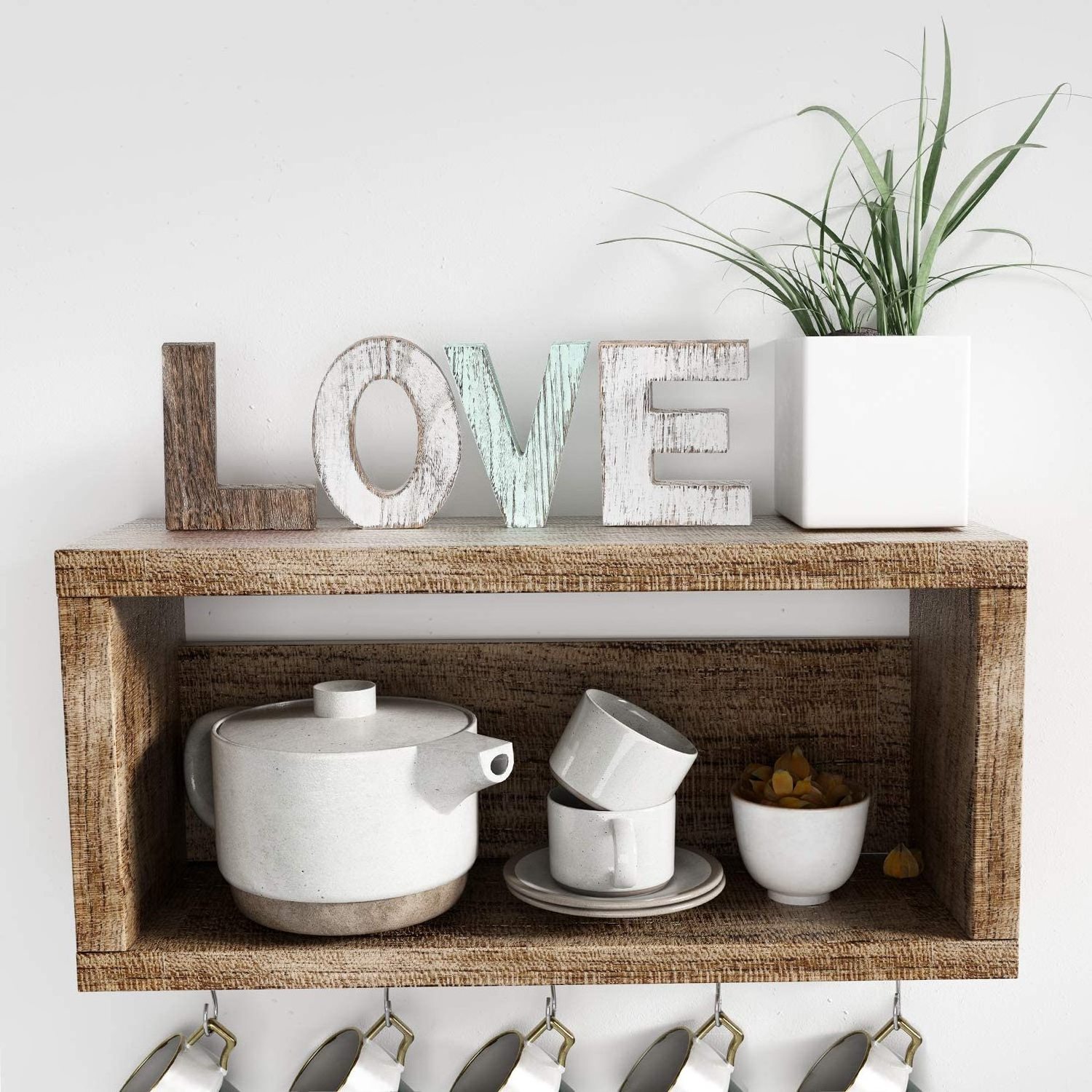 Wooden Blocks Rustic Letters Cutout Farmhouse Home Table Centerpiece Decor Wood Love Signs Wall Decor