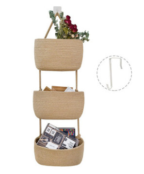 Wholesale Over The Door Hanging Basket Cotton Rope Door Organizers And Storage Basket