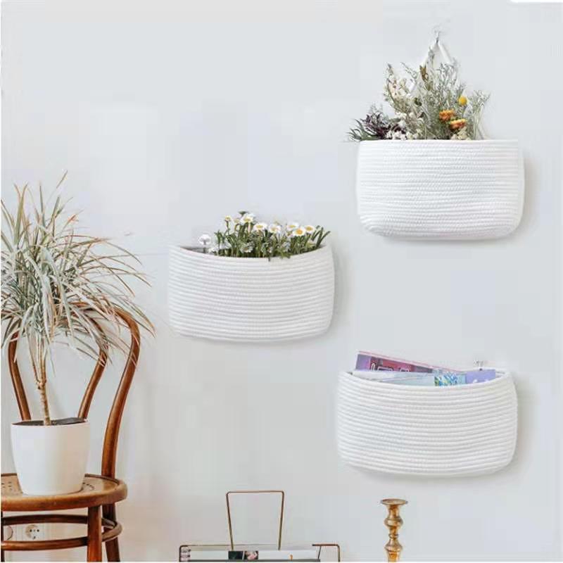 Wholesale Over The Door Hanging Basket Cotton Rope Door Organizers And Storage Basket