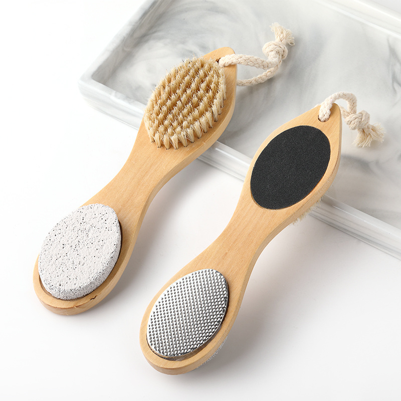 4-in-1 Wooden Foot Guard Grinding Stone Wash Foot board For Cleaning to Remove Dead skin