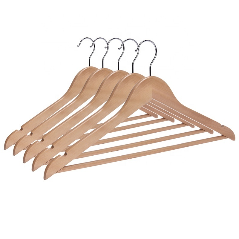 wood hanger for Clothes Premium Quality Wooden Coat Hangers for household or shop display anti slip