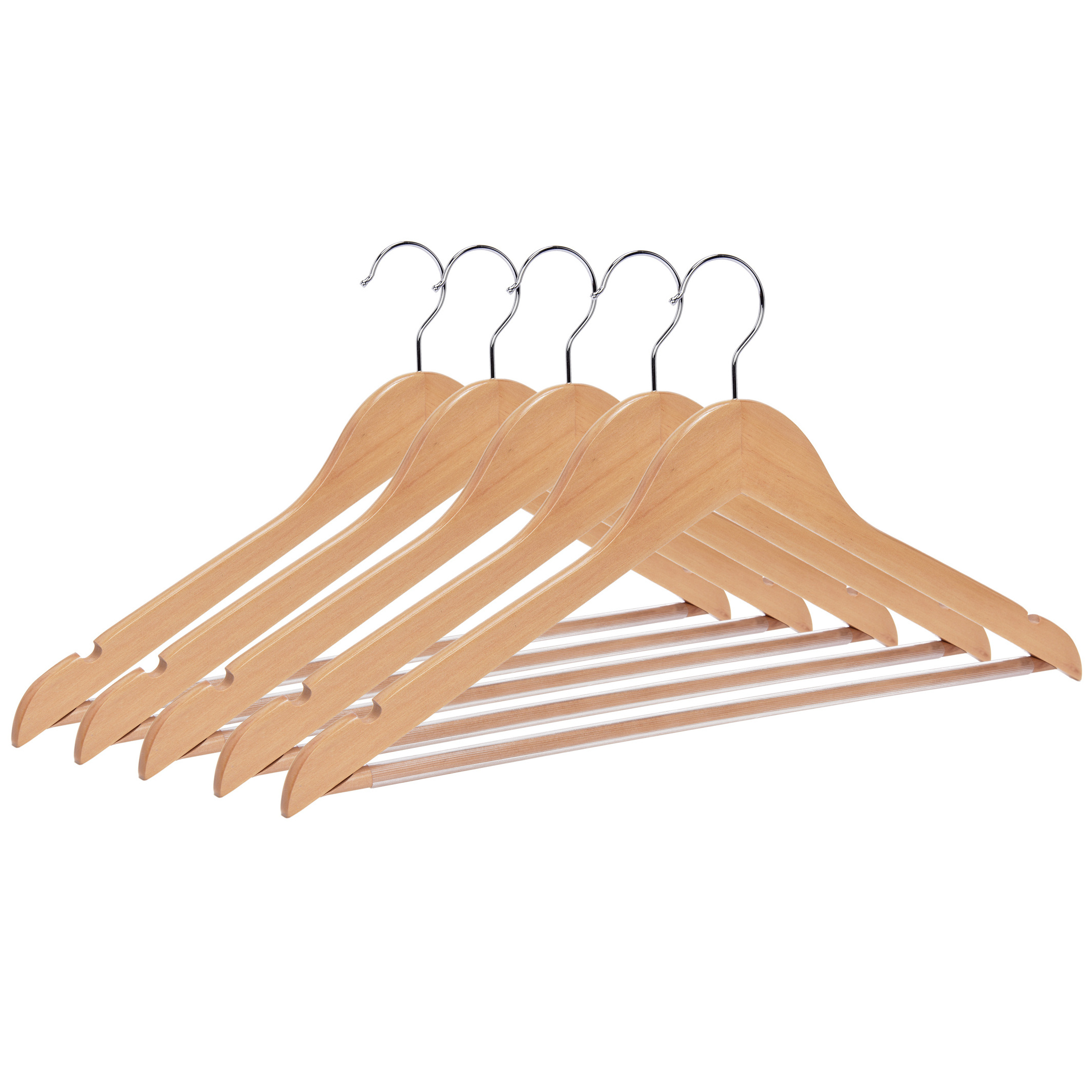 Hot selling luxury custom bamboo garment door pants wooden suit coat clothes hanger skirt tie rack