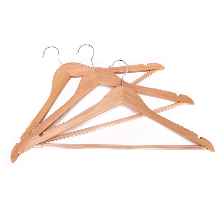 Manufacturer Factory Shirt Smooth Solid Wood Suit Coat Hangers with Black Hook for Jacket Premium Matte Black Wooden Top Hangers