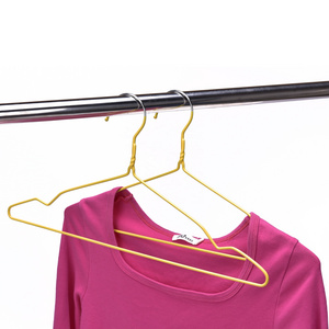 wholesale cheap metal wire clothes hangers space saving steel garment hanger iron suit hangers for coat