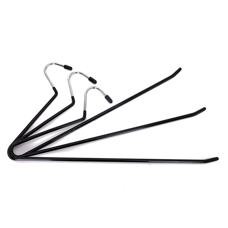 Blanket Hangers Heavy Duty Black Coated Nonslip PVC coated Metal Hanger for clothes pants skirts