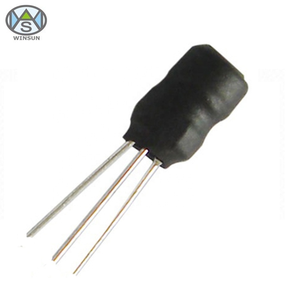 3 Pin Radial Leaded Inductor Black 0608 Ferrite Drum Core Inductor For Computers