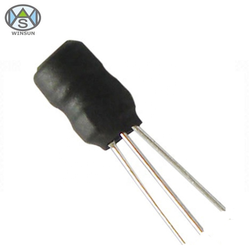 3 Pin Radial Leaded Inductor Black 0608 Ferrite Drum Core Inductor For Computers