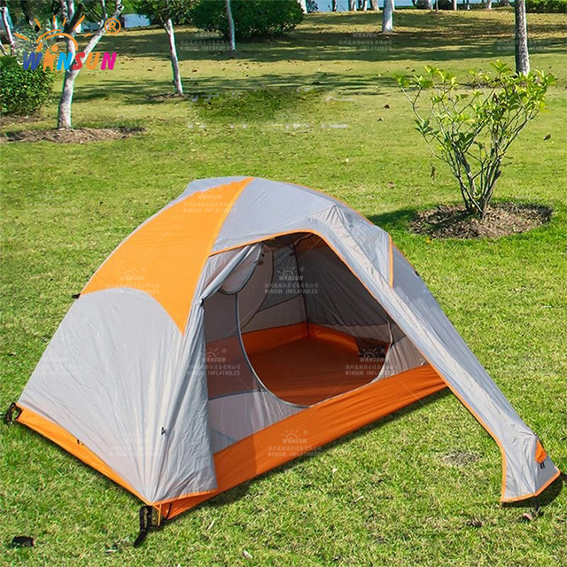 Family camping travel tent with double layer portable outdoor tent for fun