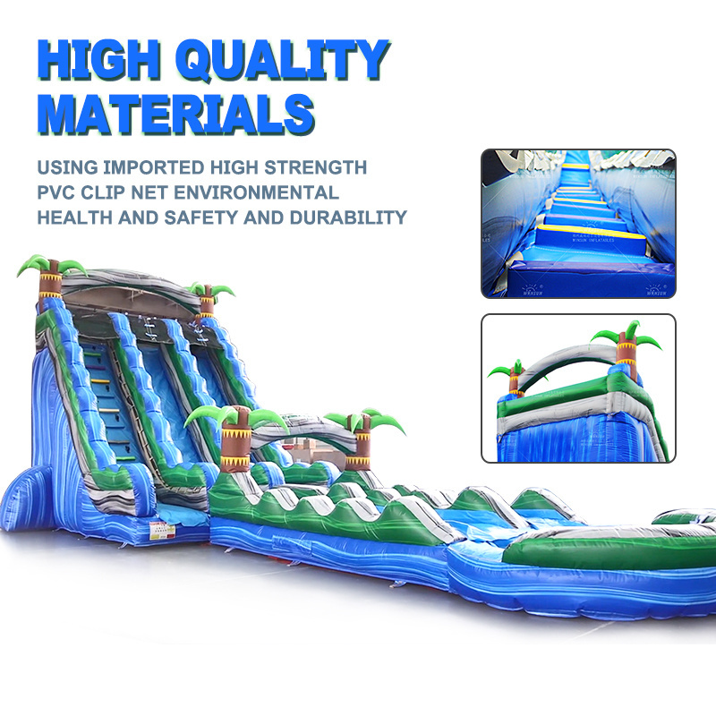 Hot Sell 20ft  30ft  commercial inflatable water slide with pool marble water slide for adult kids inflatable water slide