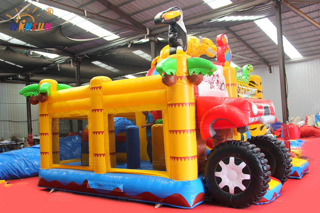 New Design Kids Moonwalk Combo Bouncy Car Theme Inflatable Castle Bounce House Inflatable Bouncer With Slide