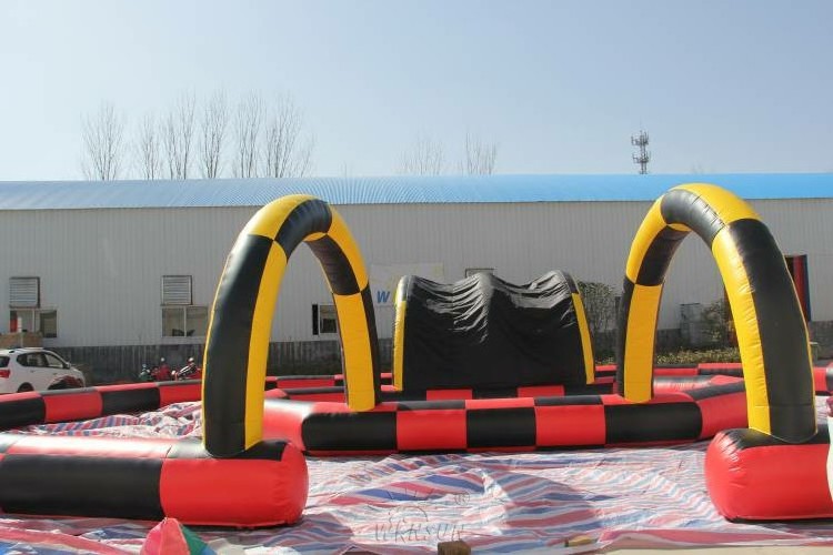 Amusement park inflatable track race, go kart track inflatable for sale