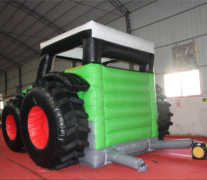 Tractor inflatable bouncer combo, bouncy castle with slide, moonwalk truck tractor inflatable bouncer