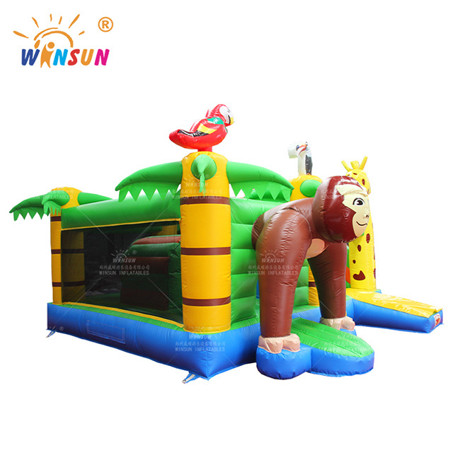 Monkey Jungle Inflatable Combo Bouncer Gorilla Inflatable Bouncy Castle Jumper with Slide for Party