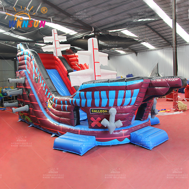 Amusement park inflatable pirate boat bouncers, park  rentals ship sale carnival park use pirate viking bounce  slide