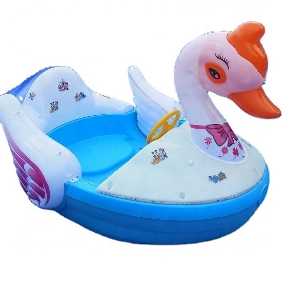 Top rated Amusement park plastic water bumper boats, electric boat with LED light, inflatable pool hand ship hot sale