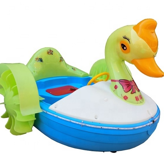 Top rated Amusement park plastic water bumper boats, electric boat with LED light, inflatable pool hand ship hot sale