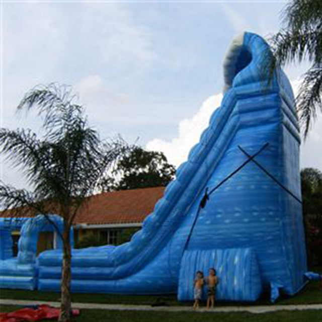 22ft tall height blue crush inflatable water slide with plunge pool adult inflatable slides