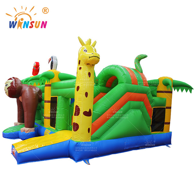 Monkey Jungle Inflatable Combo Bouncer Gorilla Inflatable Bouncy Castle Jumper with Slide for Party