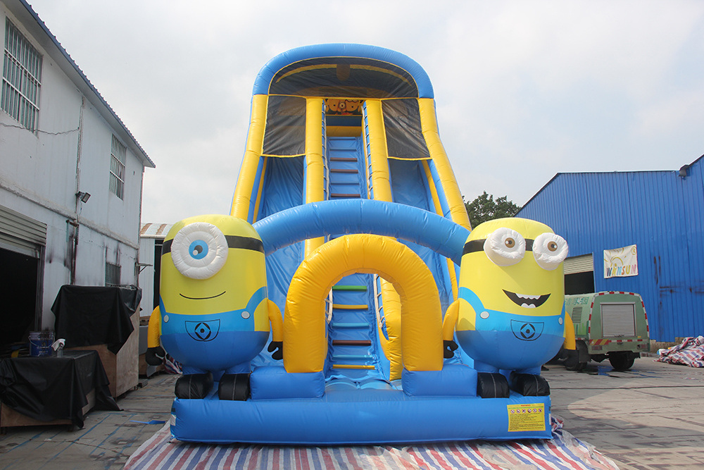 Top factory hot  sell  amusement park cartoon dry slides, inflatable classical park slides for party rentals