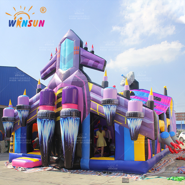 Commercial grade inflatable obstacle course fun city outdoor playground Colorful Air Bouncer christmas carnival