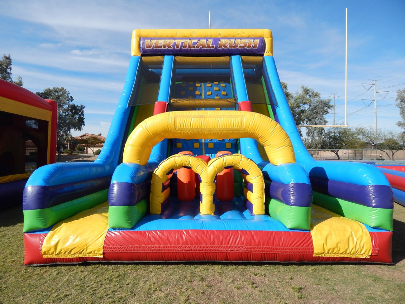 Inflatable Vertical Rush Slide Challenge inflatable rock climbing wall kids Bouncy Slides With Climbing Wall