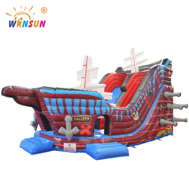 Amusement park inflatable pirate boat bouncers, park  rentals ship sale carnival park use pirate viking bounce  slide