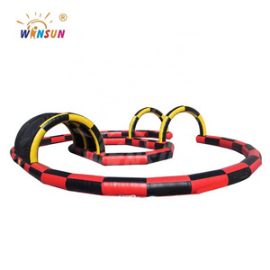 Amusement park inflatable track race, go kart track inflatable for sale