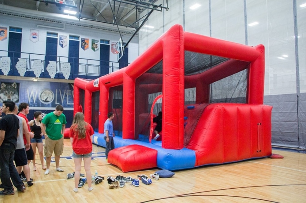 Wiped Out Big Red Ball Challenge Inflatable Wipeout, Wipeout Inflatable Ball Jump