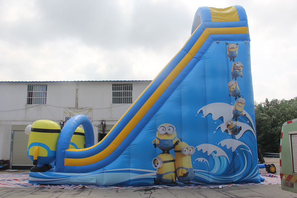 Top factory hot  sell  amusement park cartoon dry slides, inflatable classical park slides for party rentals