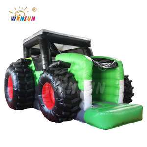 Tractor inflatable bouncer combo, bouncy castle with slide, moonwalk truck tractor inflatable bouncer