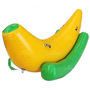 buy Airtight 2 persons inflatable banana air seesaw on water, inflatable floating banana shuttle rental,air banana ride child