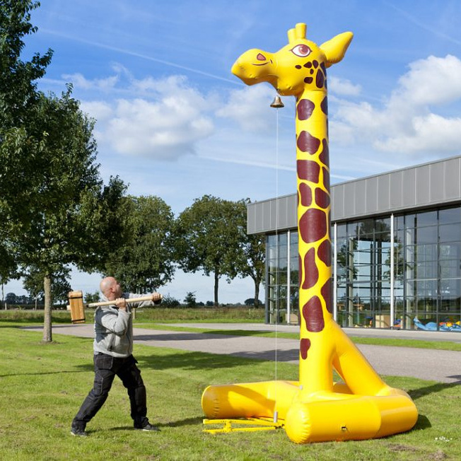 2023 popular inflatable smash hit giraffe games, High-striker game for sale,inflatable smash power games with hammer