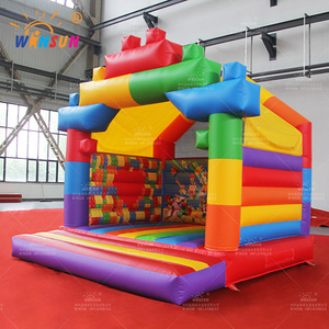 New design Inflatable bouncy castle colorful jumping bouncer medium size trampoline for rental