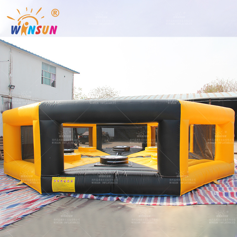 mechanical inflatable toxic meltdown inflatable wipeout game sweeper game for kids adults